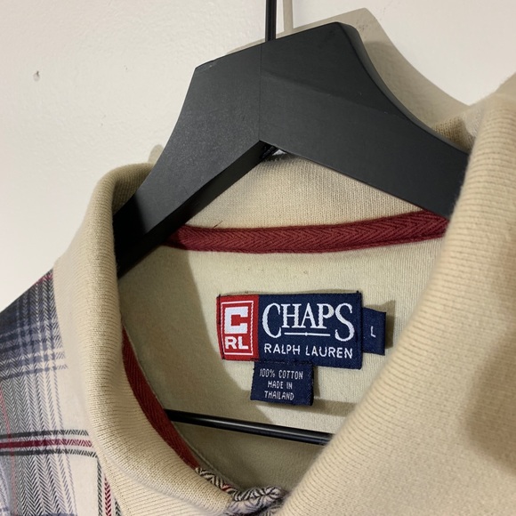 ‼️SOLD‼️ VTG Chaps Ralph Lauren Plaid Rugby Shirt - Picture 4 of 5